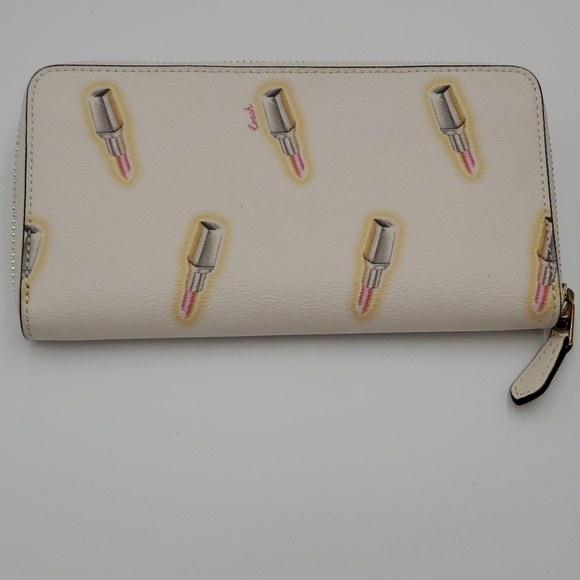 Coach Lipstick Print Accordion Zip Wallet - Picture 4 of 6